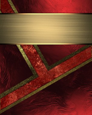 Altın şerit ile soyut kırmızı doku. Tasarım şablonu. Tasarım sitesi
