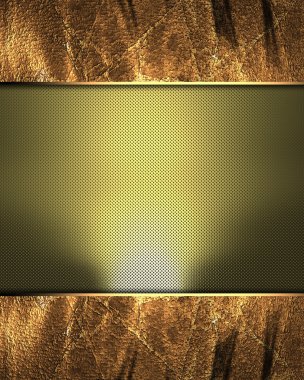 Grunge metal çerçeve ile altın demek. Tasarım şablonu. Site için şablon