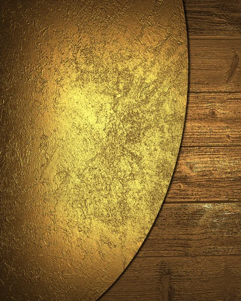 Grunge fondo dorado con textura de madera. Plantilla de diseño Diseño para el sitio — Foto de Stock