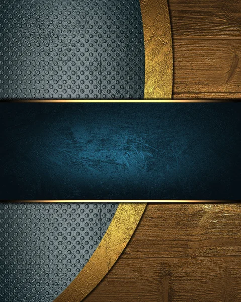 Grunge ahşap arka plan mavi doku ve mavi kurdele ile. Tasarım şablonu. Tasarım site — Stok fotoğraf
