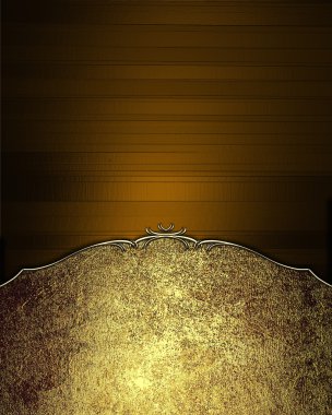 Grunge Metal plaka kahverengi zemin üzerinde. Metin için şablon tasarım. Şablon site için