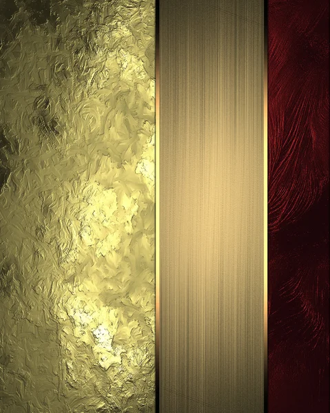 Abstrakte goldene Textur mit rotem Rand. Vorlage für Design. Vorlage für Website — Stockfoto