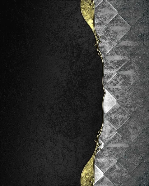 Black texture with metal texture on edge. Template for design. Template for site — Stock Photo, Image