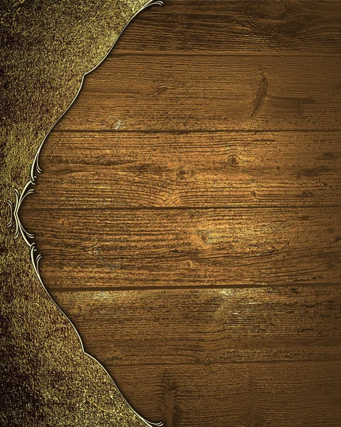 Die Textur von gelbem Holz mit Metallrand. Vorlage für Design. Vorlage für Website — Stockfoto