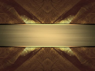 Altın şerit ile metal arka plan. Tasarım şablonu. Tasarım site