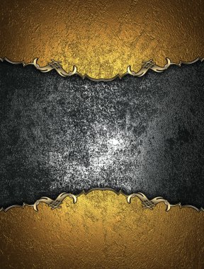 Metal plaka ile model altın çerçeve. Tasarım şablonu. Tasarım site