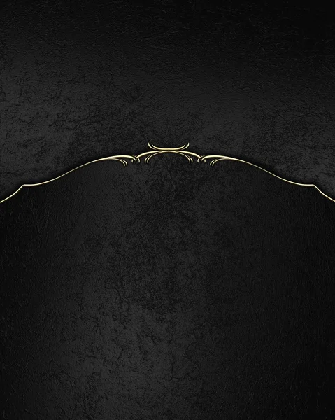 Black velvet background with gold pattern. Template design for text. Template for site — Stock Photo, Image