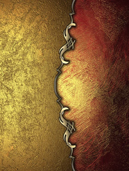 Abstraktes Gold Hintergrund mit roter Textur. Designvorlage. Entwurf für Standort — Stockfoto