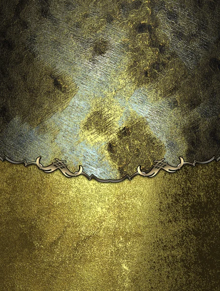 Grunge texture di metallo con texture in oro. Modello di disegno per il testo. Modello per il sito — Foto Stock