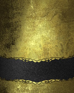 Altın doku bir siyah kadife bant. Tasarım şablonu. Tasarım sitesi