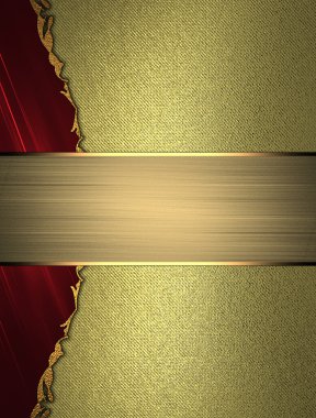 Altın arka plan altın tabela ile soyut kırmızı kenarında. Tasarım şablonu. Tasarım sitesi