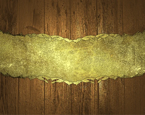 Trä textur med antika guld rand. Formgivningsmallen. Design-webbplats — Stockfoto