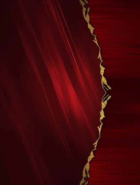 Fondo rojo abstracto con borde dorado sobre fondo rojo. Plantilla de diseño Sitio de diseño — Foto de Stock