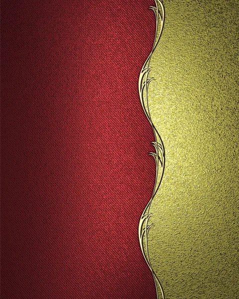 Piros háttér egy arany él. Tervezősablon. Design site. — Stock Fotó
