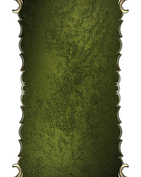 Grunge étiquette verte avec bordure dorée. Modèle de conception. Site de conception — Photo