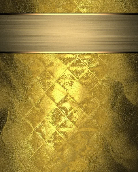 Fondo amarillo abstracto con una placa de oro. Plantilla de diseño Sitio de diseño —  Fotos de Stock