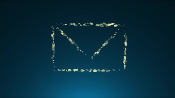 Animated e-mail icon. Много электронной почты — стоковое видео