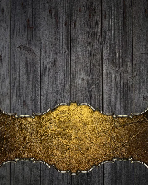 Fából készült textúra arany hely írásra. Sablon Design. — Stock Fotó