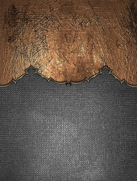 Copper texture with grunge iron plate. Design template — Stock Photo, Image