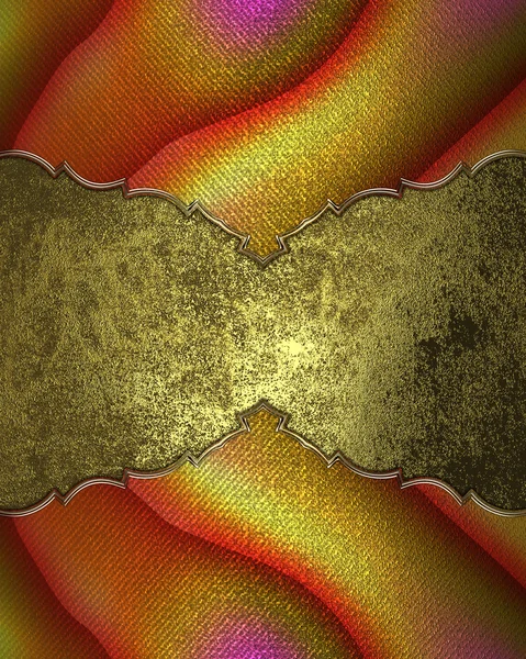 Marco abstracto con placa de oro. Plantilla diseño —  Fotos de Stock