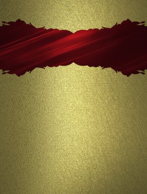 Kırmızı kurdele ile altın doku. Tasarım şablonu