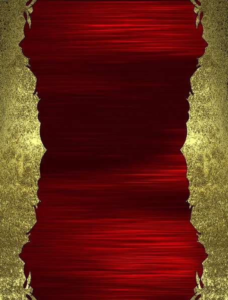 Abstract red background with gold grunge edges. Design template — Stock Photo, Image