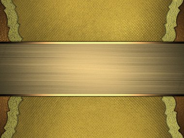 Akmak altın arka plan ile altın şerit. Tasarım şablonu