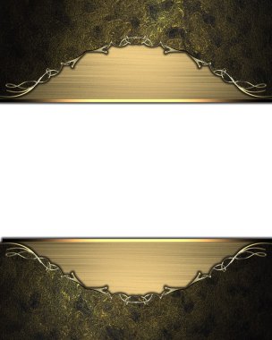 Altın kenarlıklı soyut grunge çerçeve. Tasarım şablonu. Tasarım sitesi