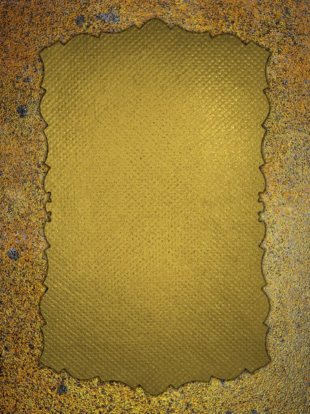 Placa amarilla con patrones sobre un fondo grunge. Plantilla diseño —  Fotos de Stock