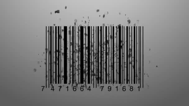 Barcode scanner by barcode reader. Closeup on array of digits. chaos digits — Stock Video