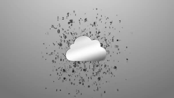 Cloud computing. Getallen uit rond cloud computing — Stockvideo