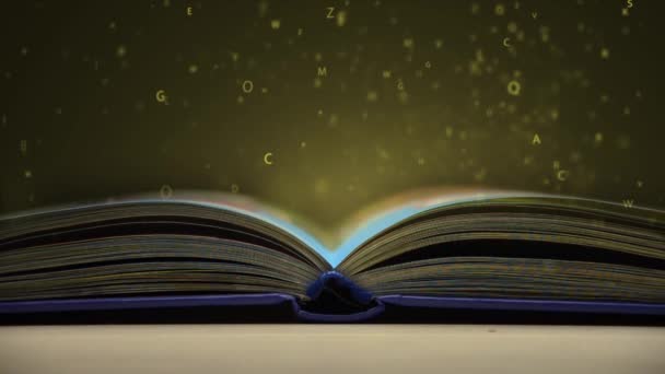 Lettres sortant d'un livre ouvert 