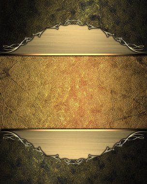 Altın kenarlıklı karanlık çerçeve ile kırmızı altın arka plan. Tasarım şablonu. Tasarım sitesi