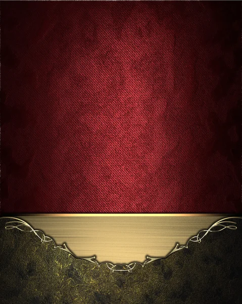 Fondo rosso con cornice scura con bordo oro. Modello di design. Sito di progettazione — Foto Stock