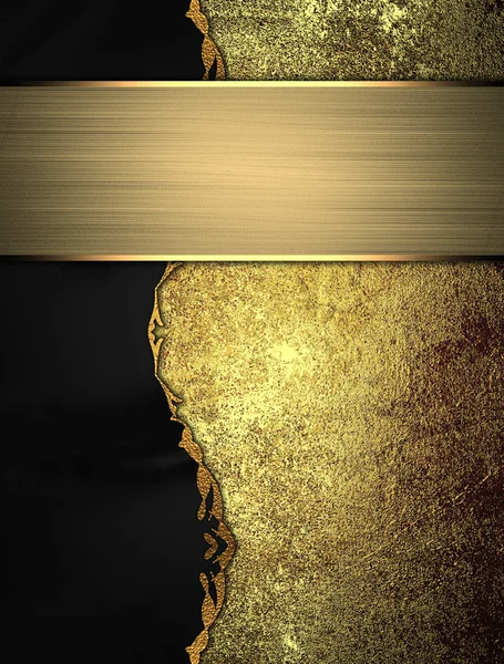 Old gold background with a black velvet edge. Template design for decoration — Stock Photo, Image