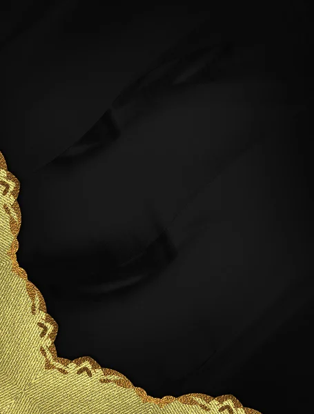 Ornamenti in oro modello su sfondo nero. Modello di progettazione — Foto Stock