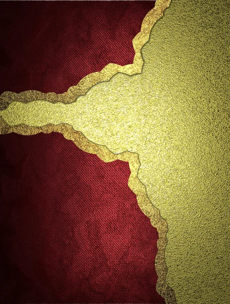 デザインのテンプレートです。ゴールドの背景に赤いプレートのレイアウト — ストック写真