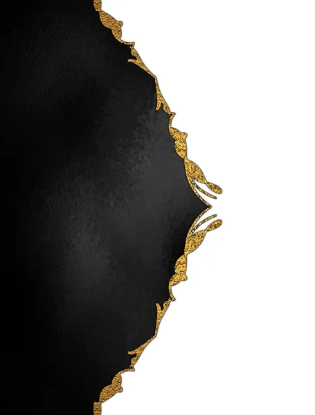 Tasarım şablonu. Altın desenli siyah doku — Stok fotoğraf