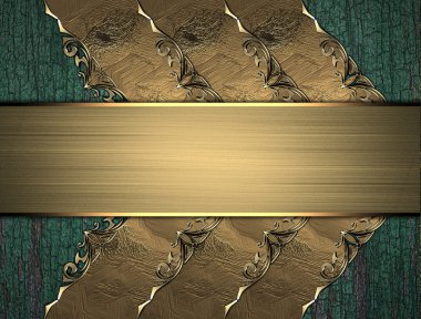 Metin şablonu. Boya bir desen ile altın bir tabela ile ahşap üzerine kurutulmuş