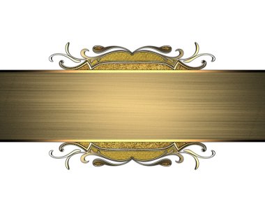 Altın Çerçeve beyaz zemin üzerine altın işaretiyle. tasarım şablonu. Tasarım sitesi