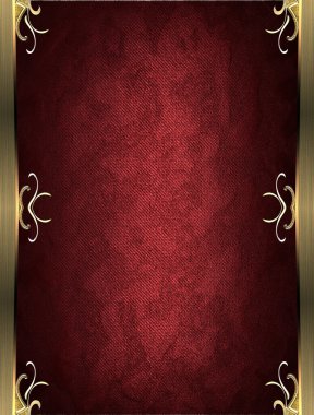 Tasarım şablonu. Altın çerçeve ile kırmızı doku