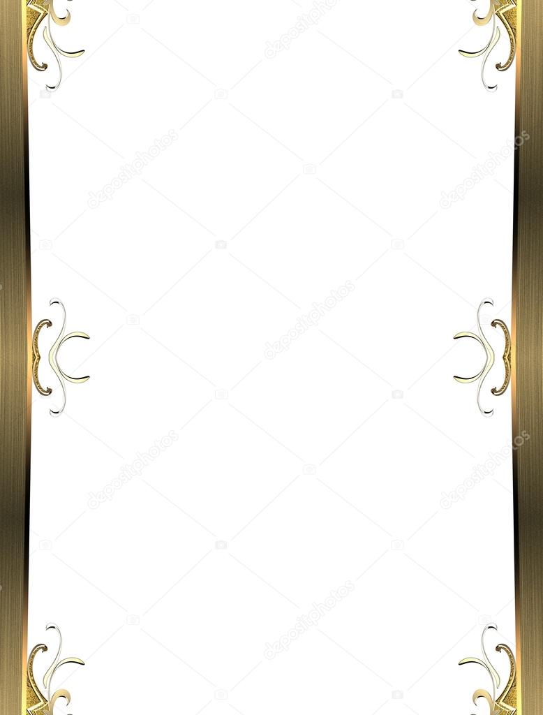 golden frame on white background. Design template. Design site