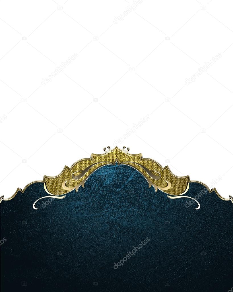 Element for design. Template for design. Blue with gold trim element on white background