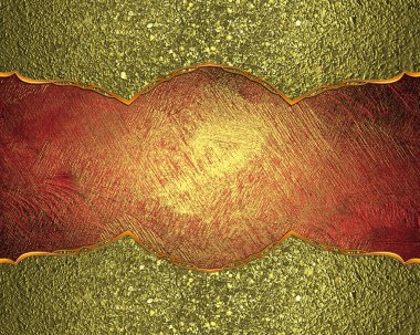 Tasarım için öğe. Tasarım şablonu. Altın çerçeve ile kırmızı eski püskü arka plan