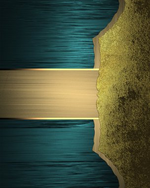 Tasarım için öğe. Tasarım şablonu. mavi arka plan ile bir altın kenar ve metniniz için altın şerit