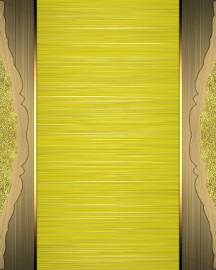 Tasarım için öğe. Tasarım şablonu. Altın çerçeve ile sarı doku