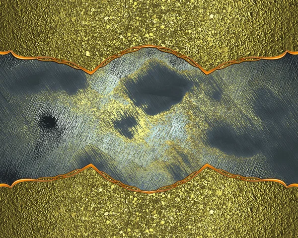 Element für Design. Vorlage für Design. blauer schäbiger Hintergrund mit goldenem Rahmen — Stockfoto