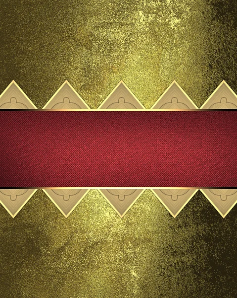 Tasarım için öğe. Tasarım şablonu. Soyut desen ve kırmızı tabela Grunge altın arka plan