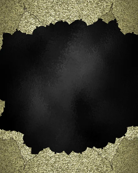 Gold Element for design. Template for design. Black texture with gold torn edges — Stock Photo, Image