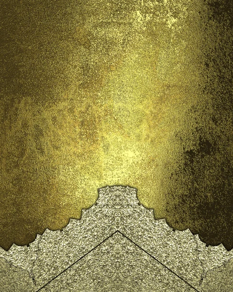 Elemento dorado para el diseño. Plantilla para diseño. Grunge metal amarillo con adornos de oro —  Fotos de Stock